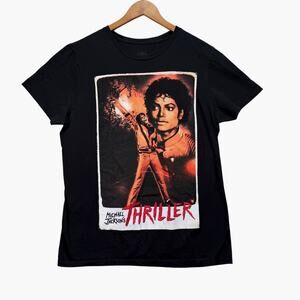 Michael Jackson Thriller T Shirt Movie Men's Music Video Tee 80s MTV Halloween L